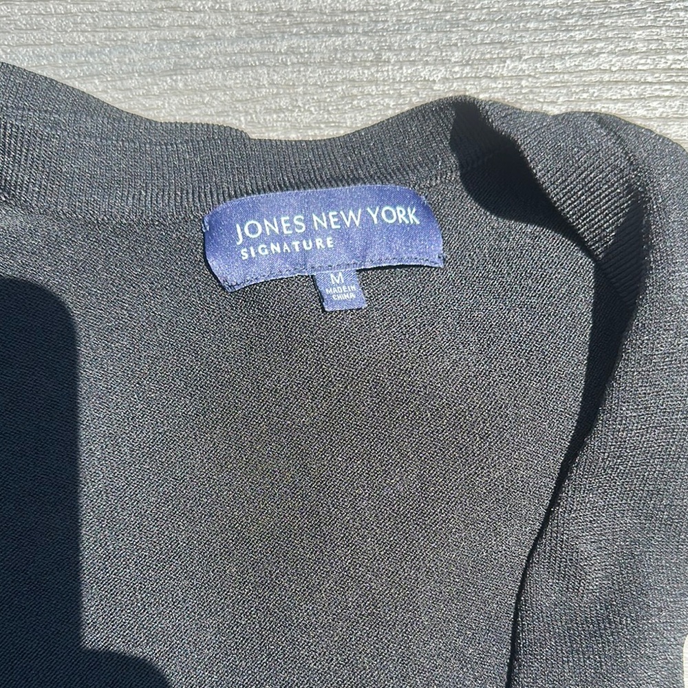 Jones New York Black Cardigan with Ring Accent - Picture 4 of 4